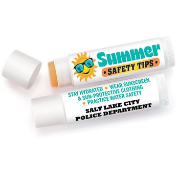Lip Balm With Summer Safety Tips - One-Color Personalization Available from Positive Promotions