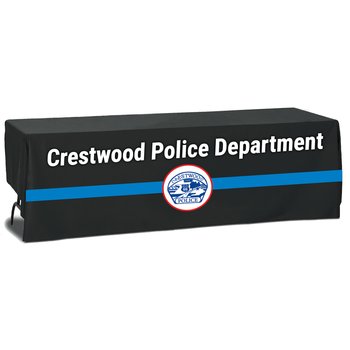 Thin Blue Line Trade Show Table Cover & Table Runner - One-Color Personalization Available from Positive Promotions