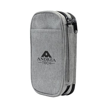Multi-Pocket Tech Travel Organizer With Wrist Strap - One-Color Personalization Available from Positive Promotions