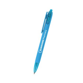 Recycled Soft-Touch Rubberized Pen - One-Color Personalization Available from Positive Promotions