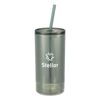 Recycled Double-Wall Acrylic Tumbler 16 oz. - One-Color Personalization Available from Positive Promotions