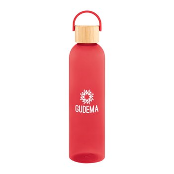 Oasis rPET Bottle 32 oz. With Carry Handle & FSC® Bamboo Lid - One-Color Personalization Available from Positive Promotions