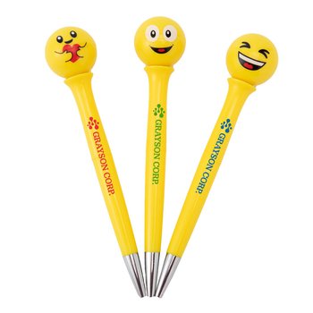 Emoji Refillable Pen - One-Color Personalization Available from Positive Promotions
