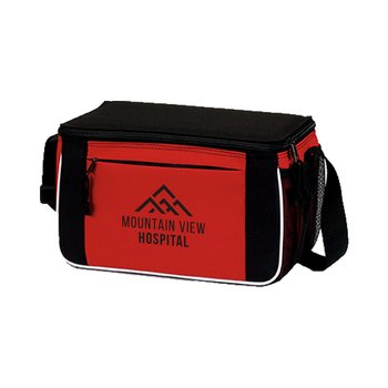 8-Can Lunch Cooler With Heathered Pocket - One-Color Personalization Available from Positive Promotions