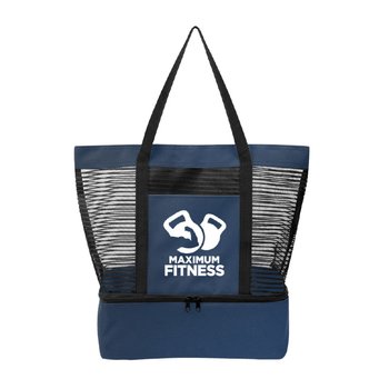 Coral rPET Tote Bag With Cooler Compartment - One-Color Personalization Available from Positive Promotions