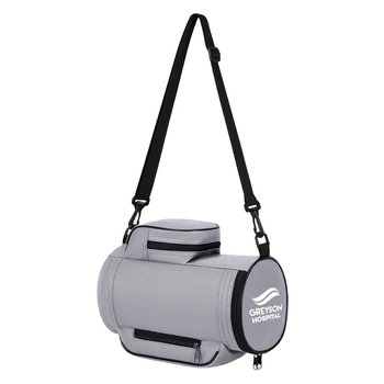 8-Can Barrel Crossbody Cooler Bag - One-Color Personalization Available from Positive Promotions