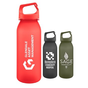 Recycled rPET Water Bottle 20 oz. With Easy-Carry Carabiner Handle - One-Color Personalization Available from Positive Promotions