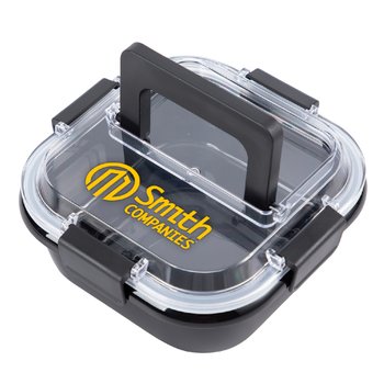 Recycled Leak-Proof Food Container With Carry Handle - One-Color Personalization Available from Positive Promotions