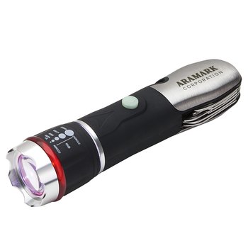 Workplace Safety 9-in-1 Emergency COB Flashlight Multi Tool - Personalization Available from Positive Promotions