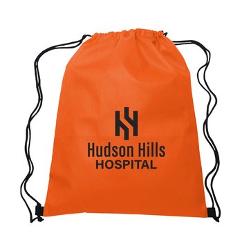 Orange Non-Woven Drawstring Sports Pack - Personalization Available from Positive Promotions