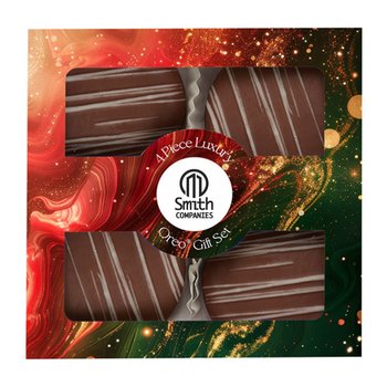 Holiday 4-Piece Dipped Oreo® Gift Set - Chocolate Drizzle - One-Color Personalization Available from Positive Promotions