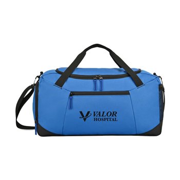 Recycled Deluxe Sport Gym Duffel Bag - One-Color Personalization Available from Positive Promotions