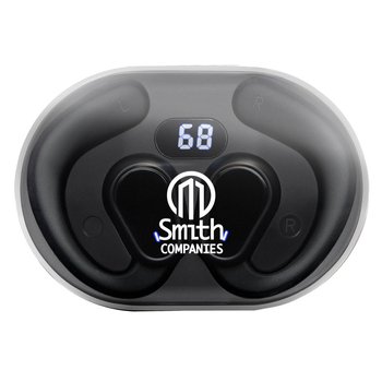 Over the Ear TWS Bluetooth® Earbuds & Charging Case - One-Color Personalization Available from Positive Promotions