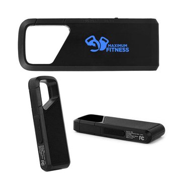 Clip-On Waterproof Wireless Bluetooth® Speaker With Built-In Carabiner - One-Color Personalization Available from Positive Promotions