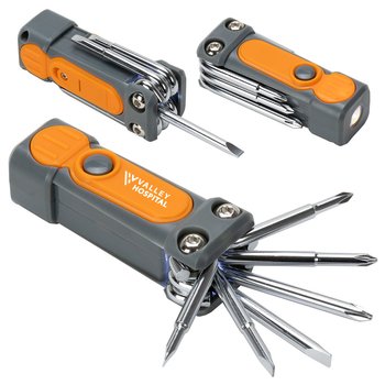 Utility LED Light With 6-Piece Screwdriver Set - One-Color Personalization Available from Positive Promotions