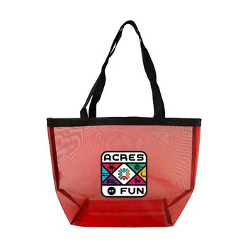 Recycled Nylon Mesh Carry All Tote Bag - Personalization Available from Positive Promotions