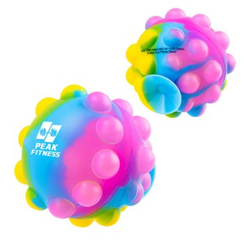 2-in-1 Silicone Sensory Push Pop Bubble Ball Suction Cup Phone Stand - Personalization Available from Positive Promotions