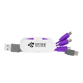 3-In-1 Charging Cable Wrap Phone Stand - TYPE-C USB - Personalization Available from Positive Promotions