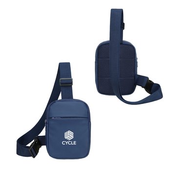 Smooth Compact Leatherette Crossbody Sling Bag - Personalization Available from Positive Promotions