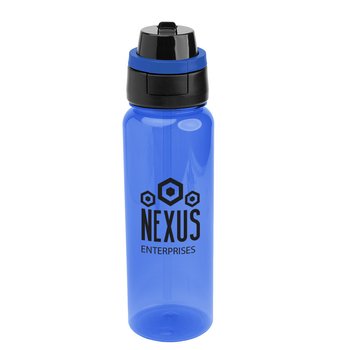 Recycled Push Pop Sip & Chug Lid Plastic Water Bottle 32 oz. - Personalization Available from Positive Promotions