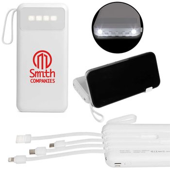 StandCharge 4-in-1 Power Bank, Flashlight, Phone Stand - One-Color Personalization Available from Positive Promotions