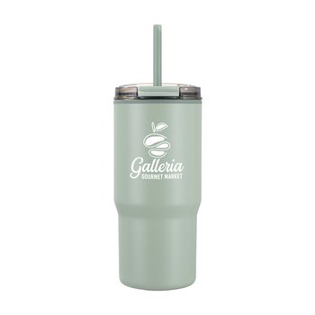 2-in-1 Lid Sip & Chug Recycled Tumbler 20 oz. - One-Color Personalization Available from Positive Promotions