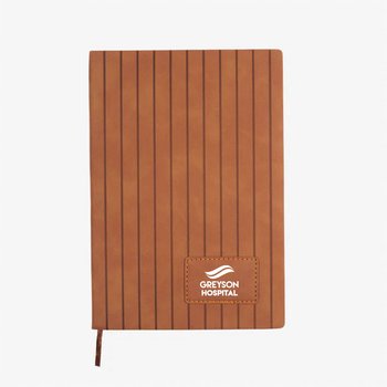 Striped Embossed Journal - One-Color Personalization Available from Positive Promotions