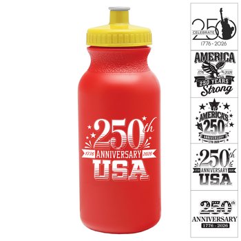 USA 250th Anniversary Sporty Squeeze Bottle 20 oz. - One-Color Personalization Available from Positive Promotions