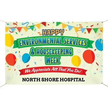 EVS Week 5' x 3' Fabric Event Banner - One-Color Personalization Available from Positive Promotions
