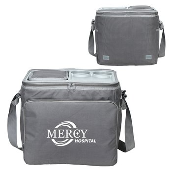 Collapsible Cooler Bag with Easy-Access Hardshell Table Top - 35 CAN - Personalization Available from Positive Promotions