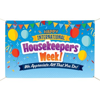 Celebrate Int'l Housekeepers Week Fabric Banner from Positive Promotions