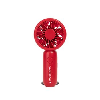 Compact Mini Fan With Stand - One-Color Personalization Available from Positive Promotions