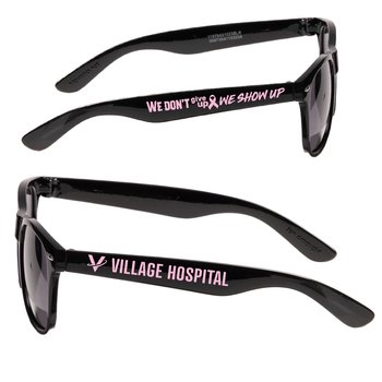 We Don't Give Up; We Show Up Malibu Sunglasses - One-Color Personalization Available from Positive Promotions