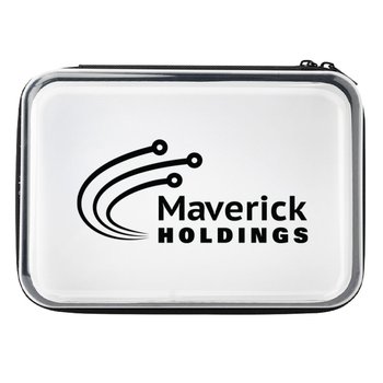 Clear Zippered Hard Storage Case - One-Color Personalization Available from Positive Promotions