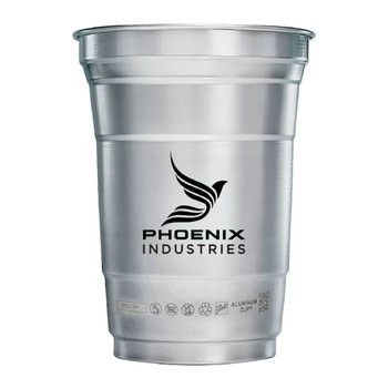 USA Made Recycled Aluminum Cup 16 oz. - One-Color Personalization Available from Positive Promotions