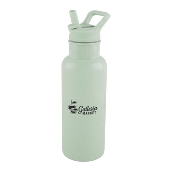 Glossy Recycled Bottle 20 oz. With Flip Straw & Carry Handle - One-Color Personalization Available from Positive Promotions