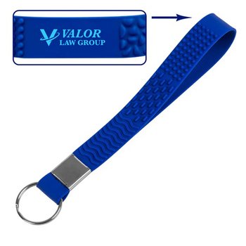 Sensory Tactile Texture Silicone Wristlet With Keychain - One-Color Personalization Available from Positive Promotions