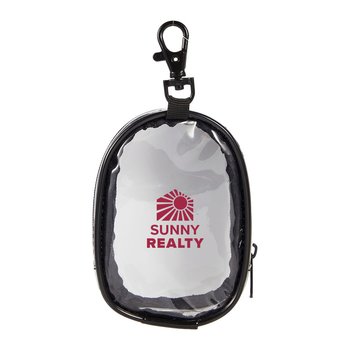 Clear Bag Charm Pouch Keychain - One-Color Personalization Available from Positive Promotions