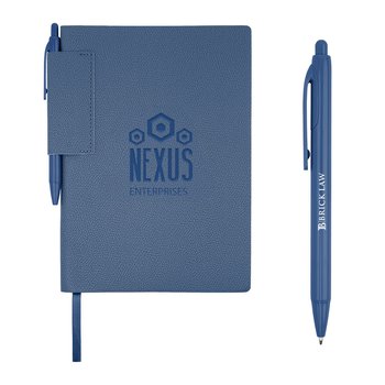 Recycled FSC®-Certified Journal With Pocket Pen - Debossed Personalization Available from Positive Promotions