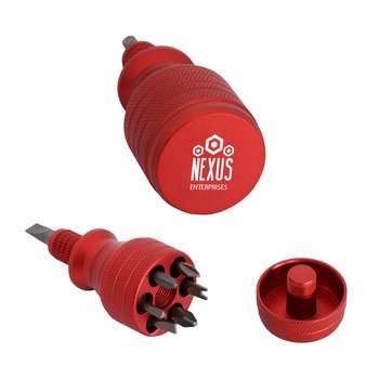 Mini 7-In-1 Precision Screwdriver Tool With Bits - One-Color Personalization Available from Positive Promotions