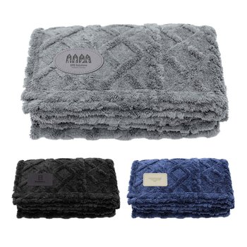 Recycled rPET Sherpa Cable Knit Fleece Blanket 46