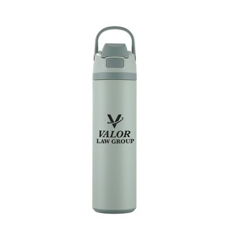 One-Hand Recycled Stainless-Steel Water Bottle 24 oz. With Chug Lid - One-Color Personalization Available from Positive Promotions