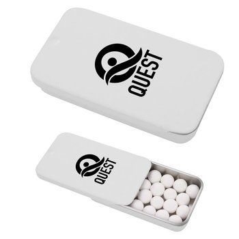 Signature Peppermints in Slider Tin-Personalization Available from Positive Promotions