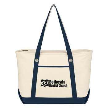 Large Cotton Canvas Sailing Tote Bag-Personalization Available from Positive Promotions