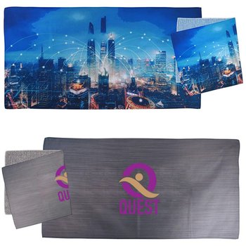 24 X 12 Heather Microfiber Towel-Personalization Available from Positive Promotions