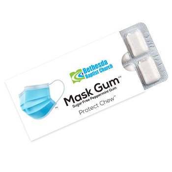 Mask Gum - 12 Piece Sugar Free Peppermint Gum Pack - Personalization Available from Positive Promotions