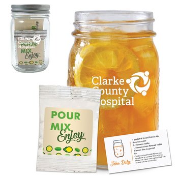 Arnold Palmer Kit In A Mason Jar-Personalization Available from Positive Promotions