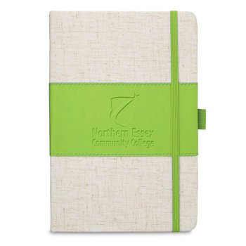 Soft Cover PU & Heathered Fabric Journal 5x7 - Personalization Available from Positive Promotions
