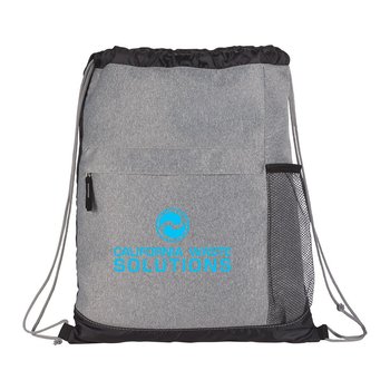 Heather Melange Drawstring Bag - Personalization Available from Positive Promotions