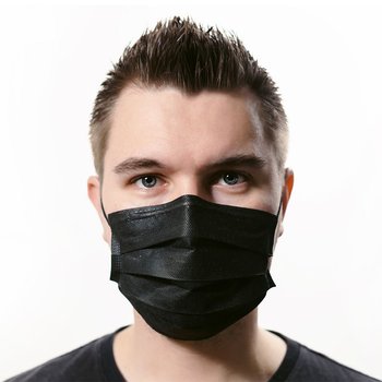 Black 3-Ply Disposable Face Mask from Positive Promotions